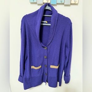 Cabela’s Women’s Vintage Lamb’s Wool Cardigan with Leather Patch Elbow / Wool